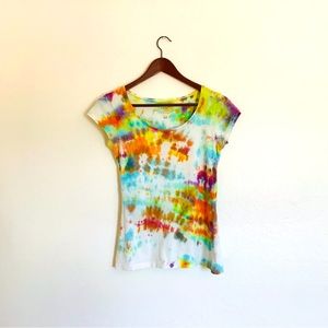 100% Cotton Scoop Neck Tie-dye Tee H&M